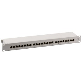 EFB 37666.1M Patchpanel STP 24xRJ45 Cat.6A, 19 1HE, RAL7035 grau