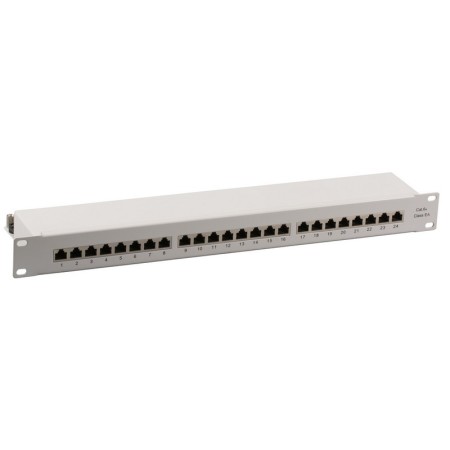 EFB 37666.1M Patchpanel STP 24xRJ45 Cat.6A, 19 1HE, RAL7035 grau