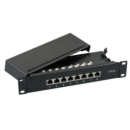 EFB 37737SW.8 Mini-Patchpanel STP 8xRJ45 Cat.6A, 10 1HE, RAL9005 schwarz
