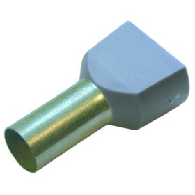 Haupa Twin-Aderendhülsen 0,75mm² L-10mm Twin isoliert grau verzinnt für zwei Leiter, DIN 270782 - 500 Stück