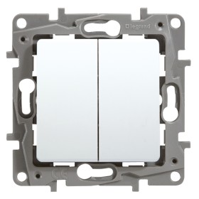Legrand 664702 Doppelwechselschalter 10AX mit Steckklemmen ohne Spreizkrallen ultraweiß