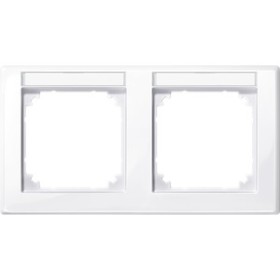 Merten 471225 M-SMART-Rahmen, 2f. m. Beschriftungsträger, waagerechte Montage, aktivws. glänz.