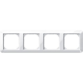 Merten 389419 1-M-Rahmen, 4fach, polarweiß glänzend