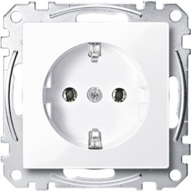 Merten MEG2301-0325 SCHUKO-Steckdose, Steckklemmen, aktivweiß glänzend, System M