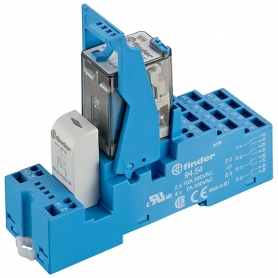 Finder 585490600050 Koppelrelais mit Zugfederklemmen, 4 Wechsler 7 A, Spule 60 V DC