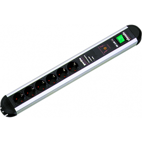 Bachmann PRIMO 6xCEE7/3 GVS 1xSchalter Strom 2,0m CEE7/7 331071