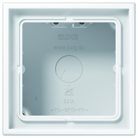 Jung LS 581 A WW Aufputz-Kappe, 1fach, integrierte, flammwidrige Bodenplatte, angeformter Rahmen