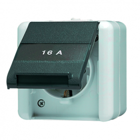 Jung 820 NAW SCHUKO-Steckdose, 1fach, 16 A, 250 V , Schriftfeld 22 x 48 mm