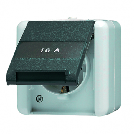 Jung 820 NAW SCHUKO-Steckdose, 1fach, 16 A, 250 V , Schriftfeld 22 x 48 mm