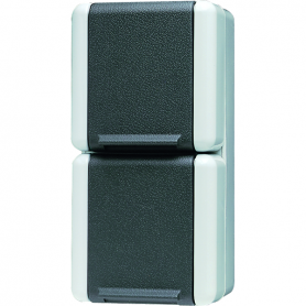 Jung 822 W SCHUKO socket, 2 times, 16 A, 250 V, wired, 2 line inserts