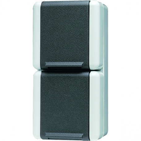 Jung 822 W SCHUKO socket, 2 times, 16 A, 250 V, wired, 2 line inserts