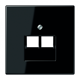 Jung LS 969-2 UA SW Abdeckung, für IAE/UAE-Anschlussd. und Datend. Cat. 5e und Cat. 6 (2 x 8-polig)