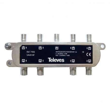Televes SAV819F 8-fach Verteiler 5-2400 MHz VD: 15 dB 7406